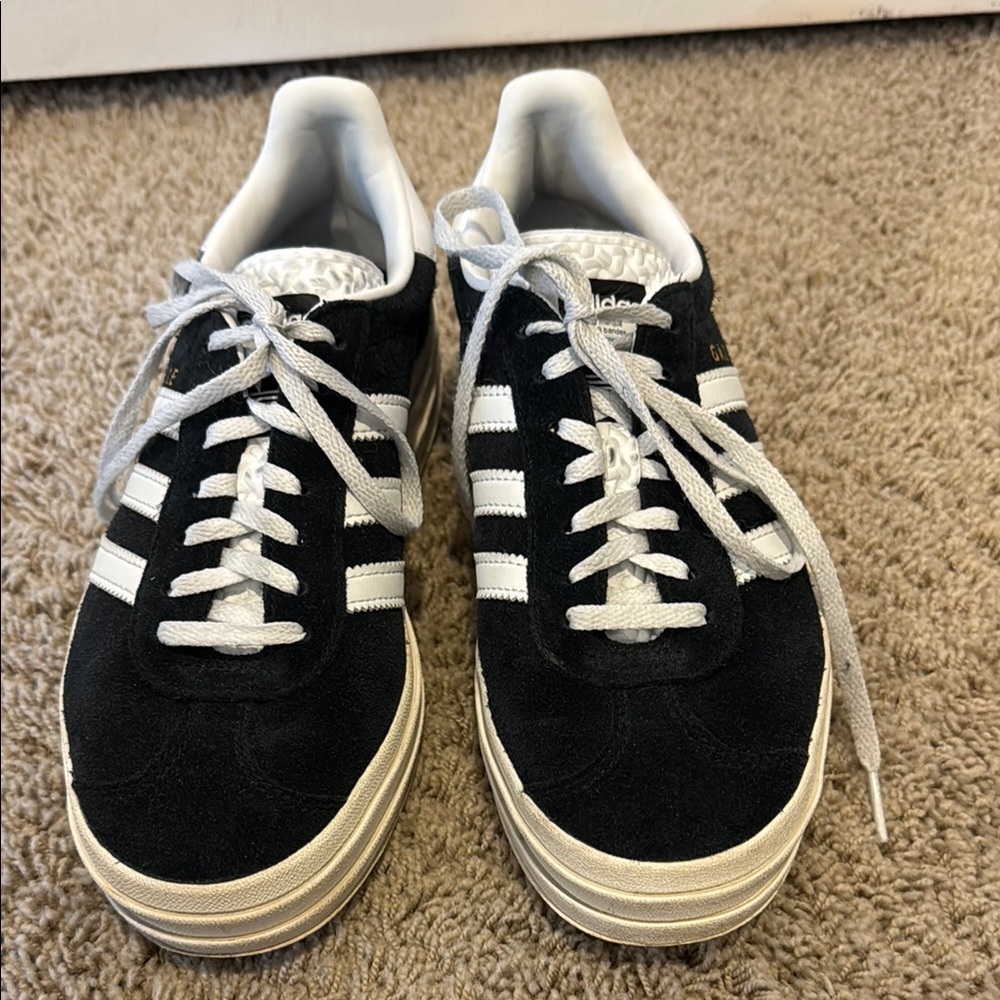 Adidas gazelle bold Black and White Sneakers with Signature Stripes